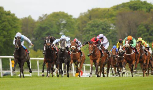 Great Realief (rails) leads his field home at Gowran