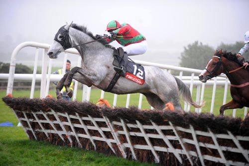 Green To Gold jumps the last under Alan Crowe