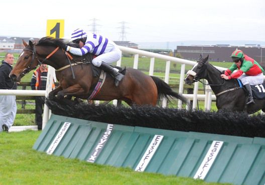 Kaiser So Say jumps the last at Galway from Diyla