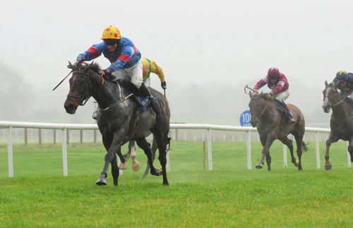 Aughnacurraveel and Mikey O'Connor are about to win at Fairyhouse