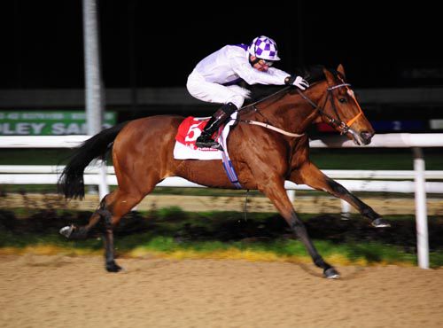 Star Power is driven clear by Kevin Manning as a three-horse pile-up is about to occur behind