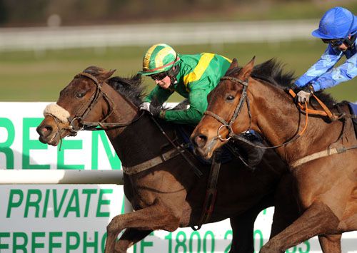 Katie's Jem (nose band) quickens up for Bryan Cooper on the far side to beat De Dodger 