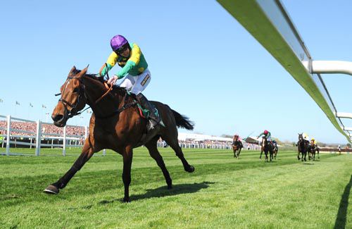 Master Minded and Ruby Walsh are clear at the line in the John Smith's Melling Chase