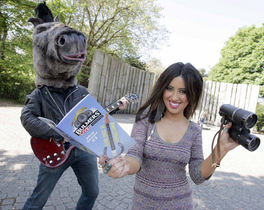 DJ Lottie Ryan with mascot Rock Horse