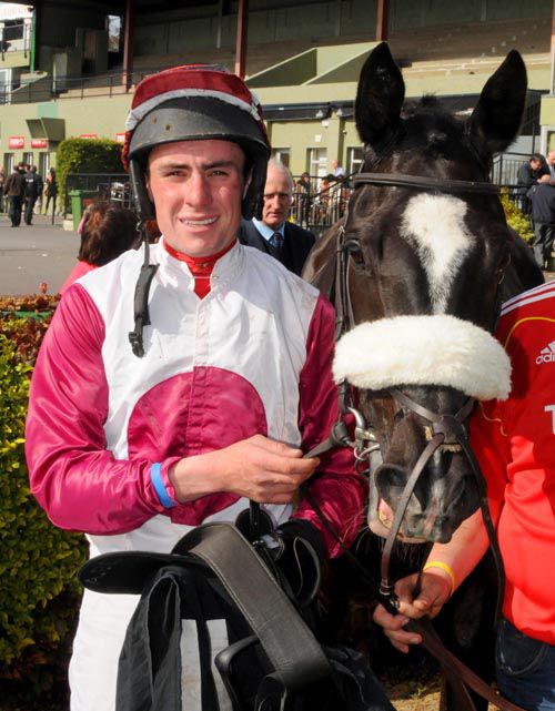 Winning jockey John O'Neill with Owega Star