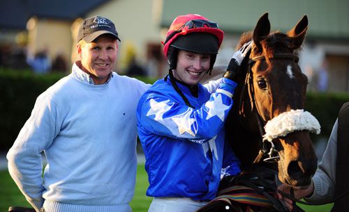 Trainer Brian Moran and Johnny Barry with Fortune Seeker