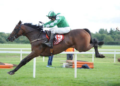 Sixteen Forty Two and Shay Barry fly the last to seal an emphatic success in the maiden hurdle
