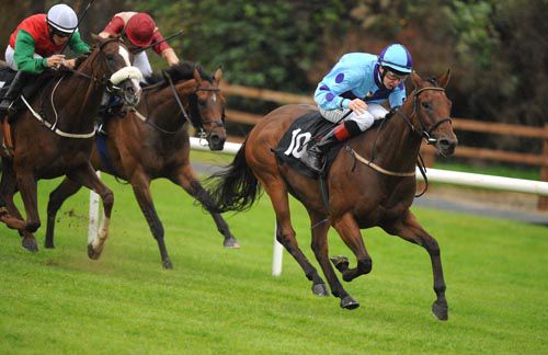 Cairdiuil and Joseph O'Brien winning for trainer Iggy Madden 