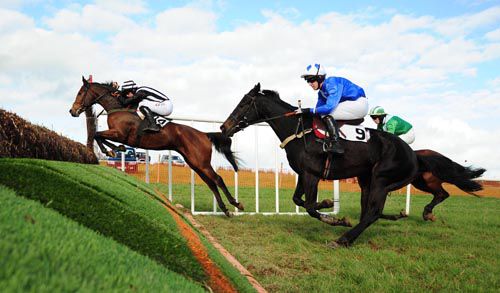 Brindisi Breeze jumps the last on his way to   victory at Loughrea under Derek O'Connor