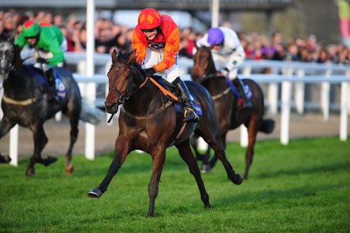 Brampour under Harry Derham wins the Greatwood Hurdle