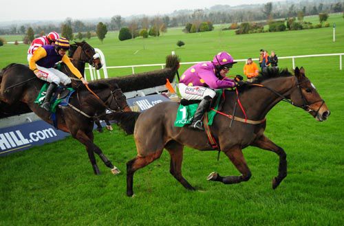 Big Zeb leads after the last to win the Fortria Chase at Navan