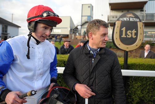Brian (right) pictured with Declan Lavery after a winner at Down Royal
