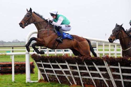 A fine leap at the last from The Bosses Cousin