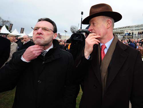 Willie Mullins with his assistant Harold Kirk