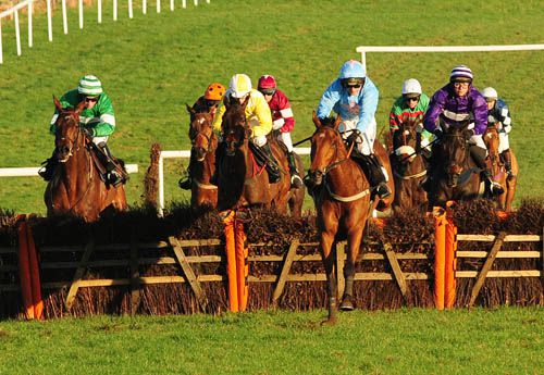 Owennacurra Milan (light blue) leads over the last for Katie Walsh