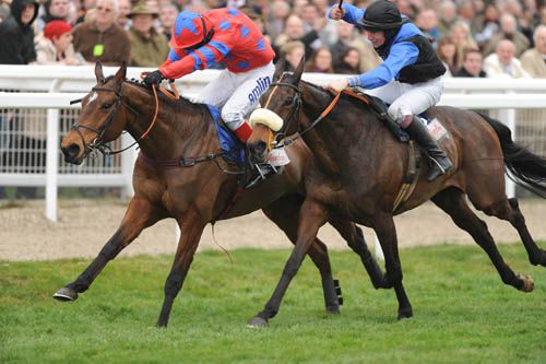 Balthazar King and Richard Johnson (left) winning the cross country from A New Story