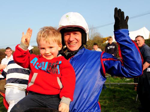 Mikey O'Connor, trainer of Awbeg Prince, with his son Dylan