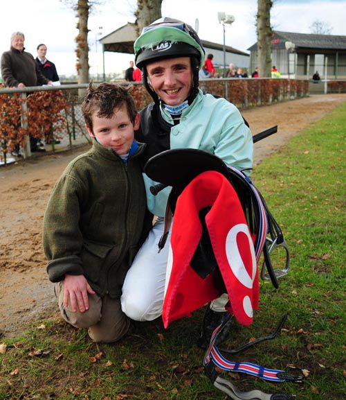 Trainer's son Jack Deegan with Chris Hayes