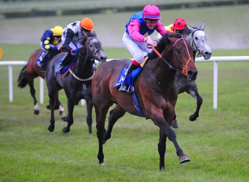 Marc Monaghan has a smile on his face as he approaches the line clear of his rivals aboard Man Of Erin