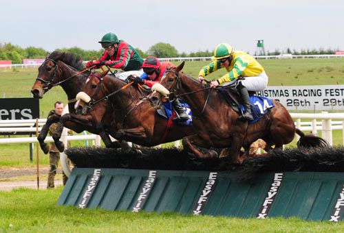 Misty Weather (inside), Court Lexi (centre) and Spring Hawk jump the second last together