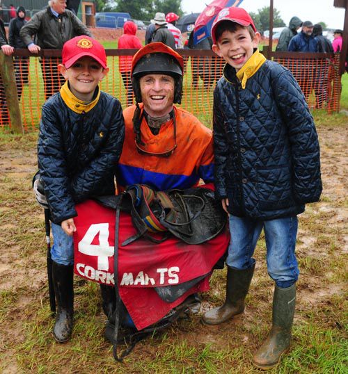 Jamie Codd with two young fans