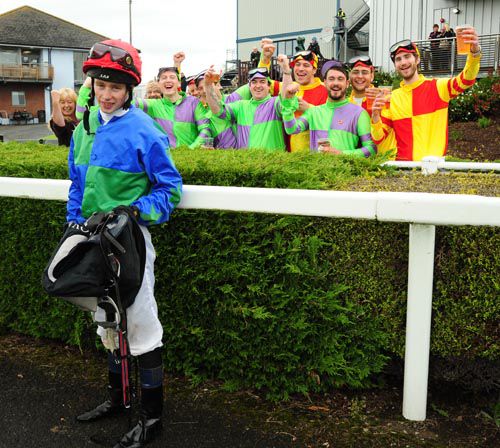 Rider of Jeremy's Girl, Ian Brennan with some enthusiastic racegoers