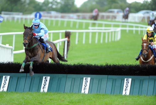 Muskatsturm and Keith Donohoe clear the last from Moving On