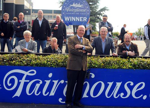 Willie McCreery waiting for his winner Colour Of Love to come back into the parade ring
