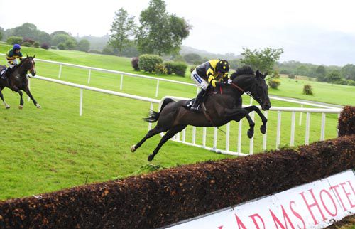 Fourth Class soars over the second last at Killarney