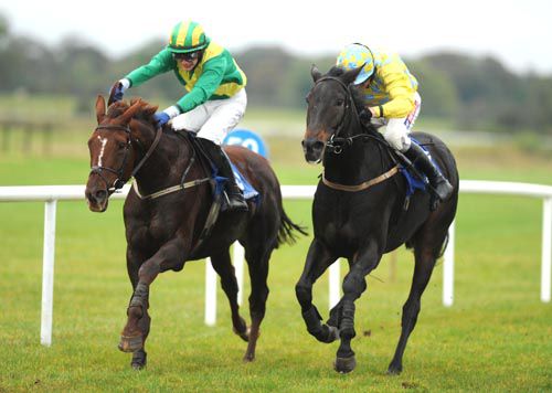 Away We Go and Paul Townend (left) win from Ballygill Gale