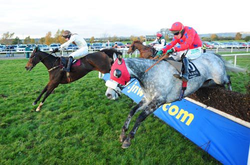 Kyle's Turn leads Tarquinius over the last with Days Ahead far side