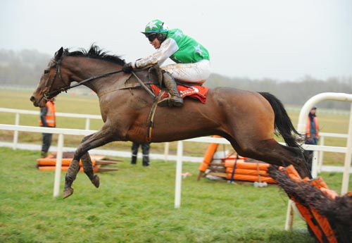Clar Na Mionn jumps the last before going on to win at Cork under Shane Butler