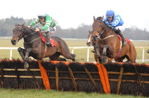 Byerley Babe, left, battles it out with De Dodger at Cork