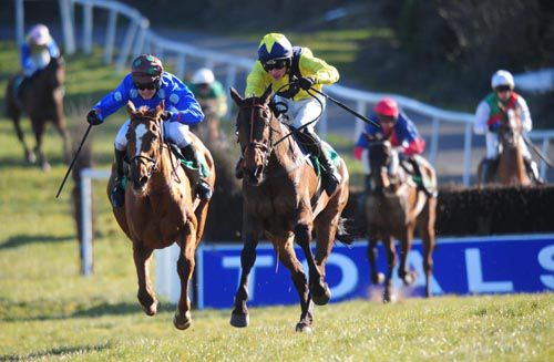 Pineau De Re has Shabra Charity and his other Ulster National opponents strung out behind him