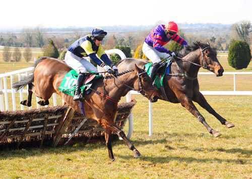 Rolling Rocket, right, battles out the finish with Shanroe Society