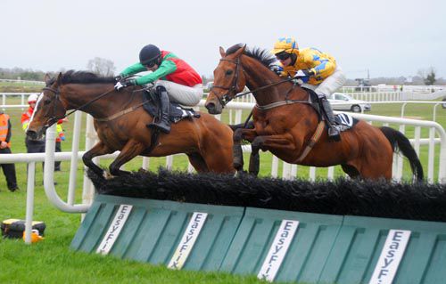 Seskinane, near side, beats Akatara at Kilbeggan