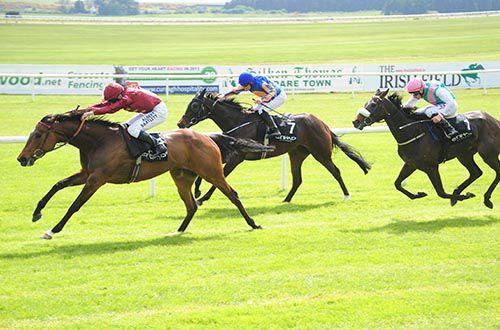 Just The Judge pictured on her way to victory in the 1,000 Guineas at the Curragh last year
