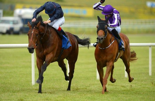 Stradater (left) is driven out by Fran Berry to see off One True Love