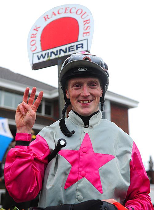 A delighted Billy Lee after his first treble