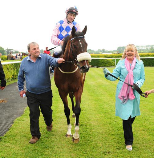 Human Johnny Lynch, equine Johnny Lynch (Pat Smullen up) and Noeleen McCreevy
