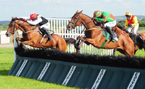 Benemeade, right, collars Ourbeautifuldream at the last