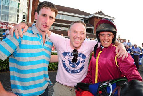 From left to right; Harry Kelly, Jim Payne (member of the winning One For The Ditch Syndicate) and Davy Condon 
