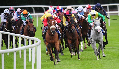 Brendan Brackan leads them home in the Topaz Mile