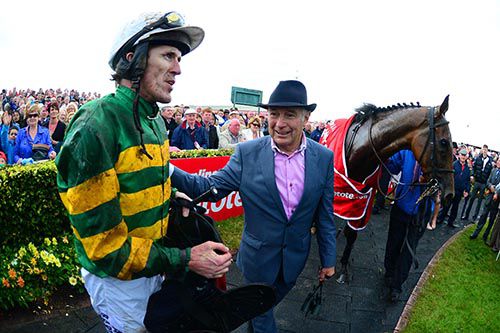 Tony McCoy pictured with Carlingford Lough's trainer John Kiely