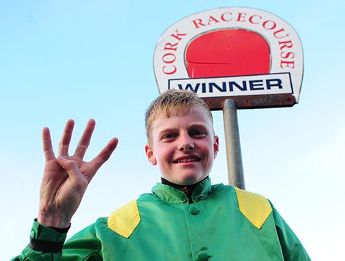 Connor King celebrates a Cork four-timer