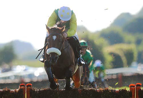Blackmail jumps the last on his way to victory under Ruby Walsh