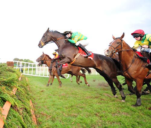 Shot From The Hip jumps a fence on his way to victory under Mark Walsh