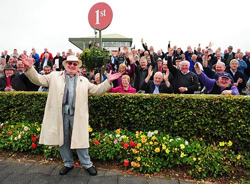 John Monroe celebrates with the Galway crowd