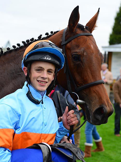 A picture for the mantelpiece, Damien Melia with his first winner Sretaw