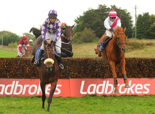 Dushybeag jumps the last in front of eventual winner Pass The Hat